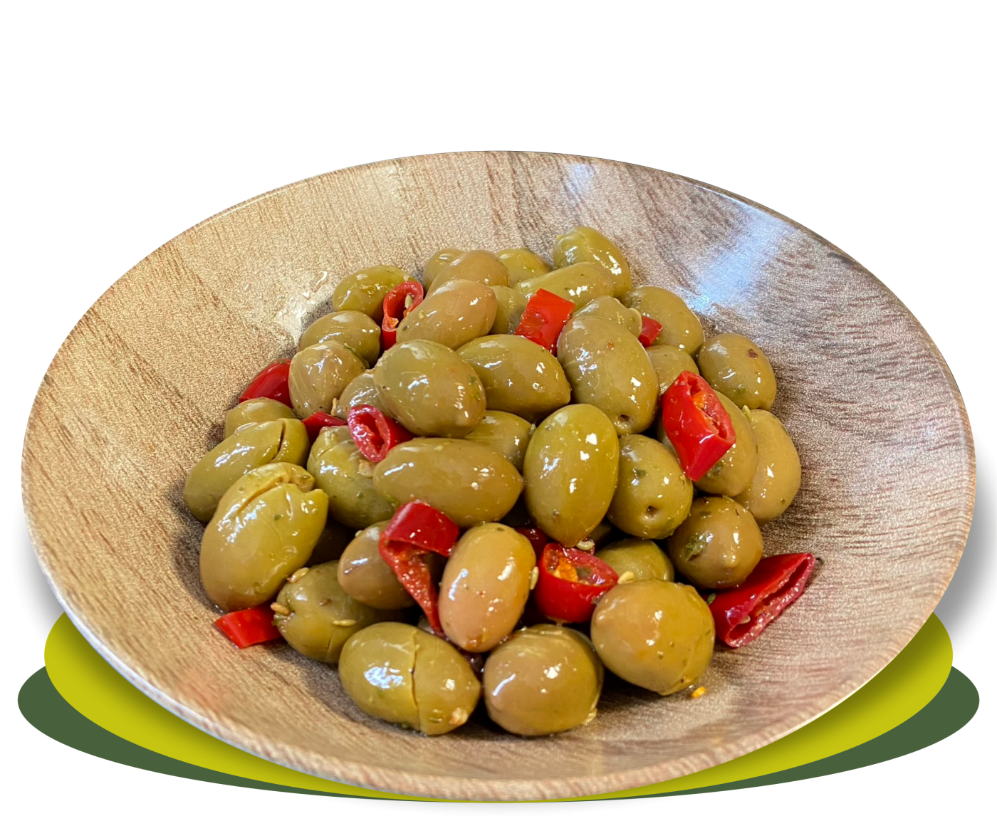 OLIVE SCHIACCIATE GRECHE CONDITE PICCANTI